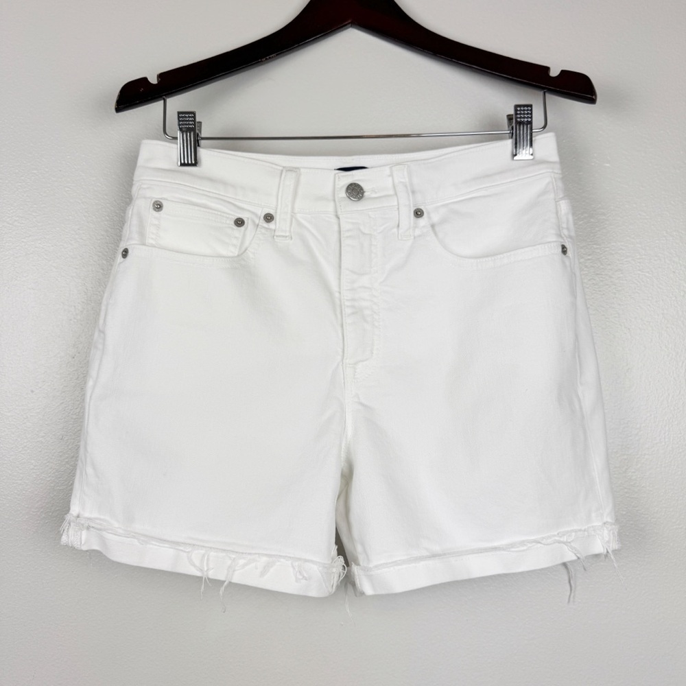 J. Crew Classic Cotton High Rise Denim Shorts White Size 27 - Picture 2 of 6
